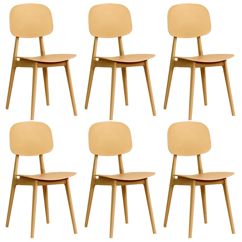 Contemporary Plastic Dining Chair Open Back Dining Side Furniture in Matte Finish for Home