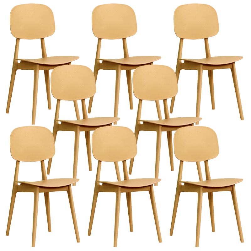 Contemporary Plastic Dining Chair Open Back Dining Side Furniture in Matte Finish for Home