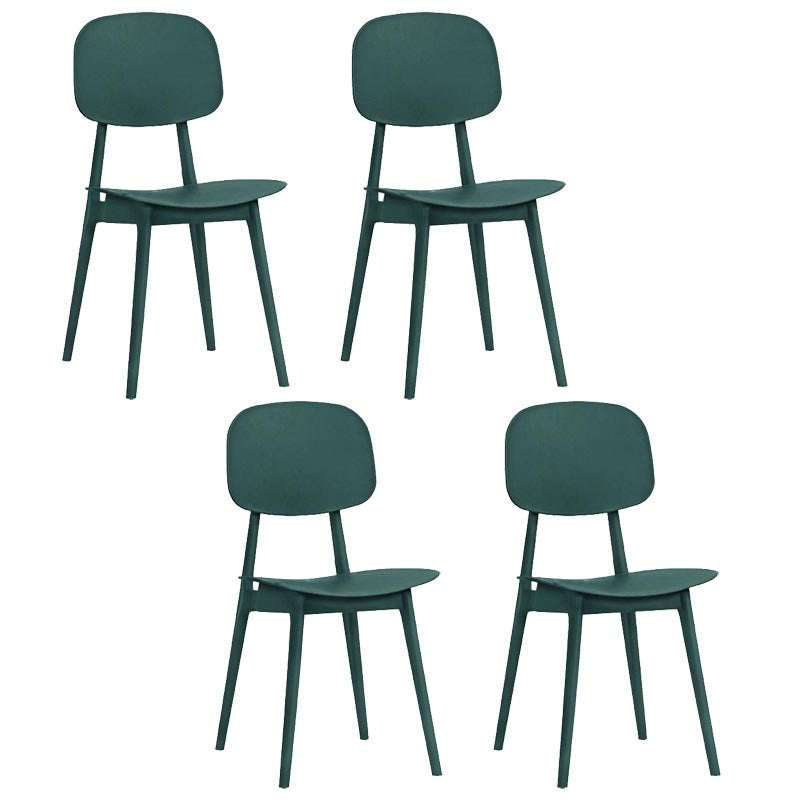 Contemporary Plastic Dining Chair Open Back Dining Side Furniture in Matte Finish for Home