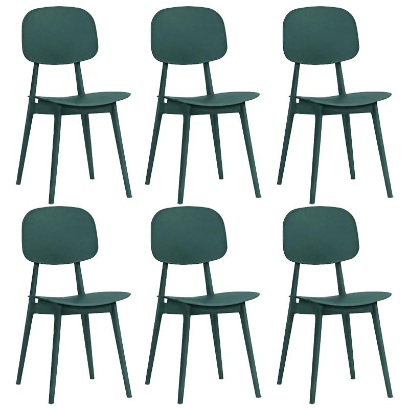 Contemporary Plastic Dining Chair Open Back Dining Side Furniture in Matte Finish for Home