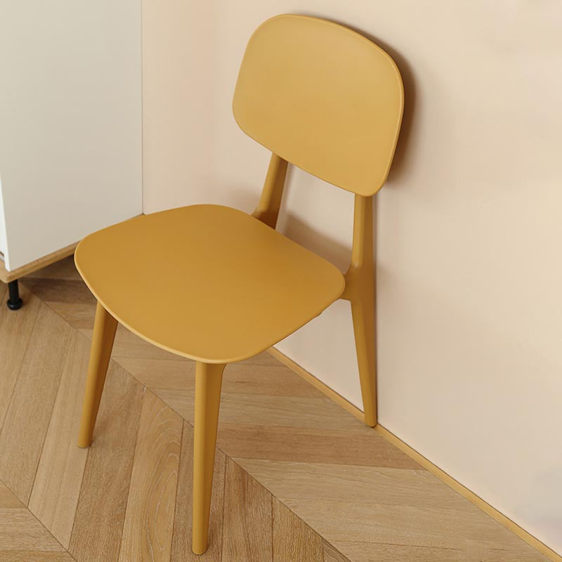 Contemporary Plastic Dining Chair Open Back Dining Side Furniture in Matte Finish for Home