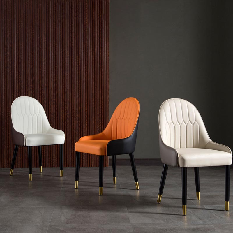 Glam Wood Dining Chairs Parsons Chair in Matte Finish for Home