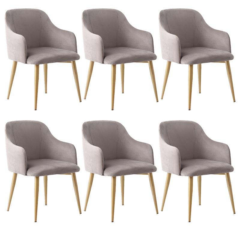 Upholstered Arm Chair Glam Dining Arm Chair with Gold Legs for Home