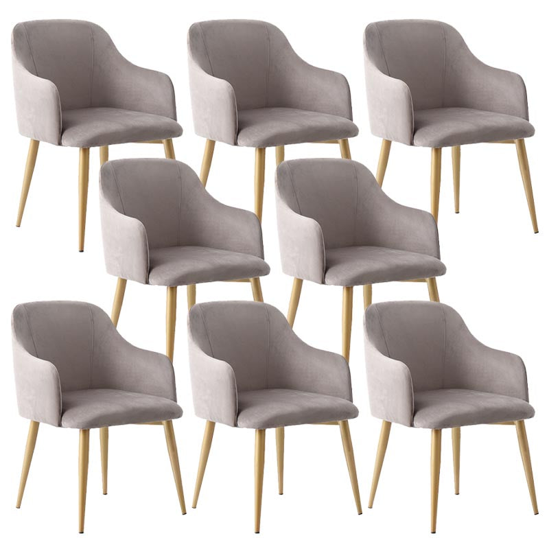 Upholstered Arm Chair Glam Dining Arm Chair with Gold Legs for Home