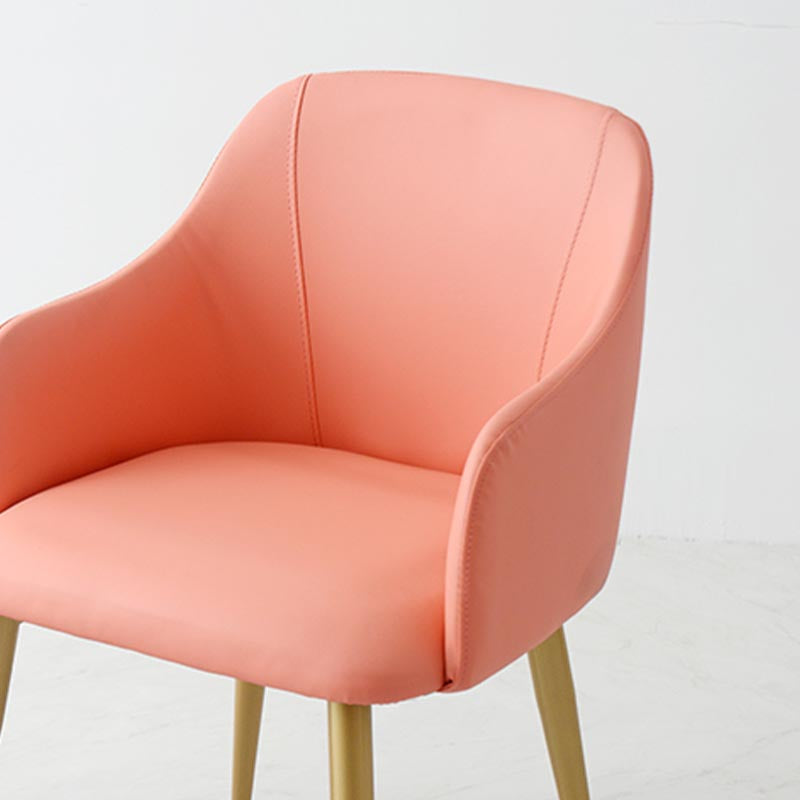 Upholstered Arm Chair Glam Dining Arm Chair with Gold Legs for Home