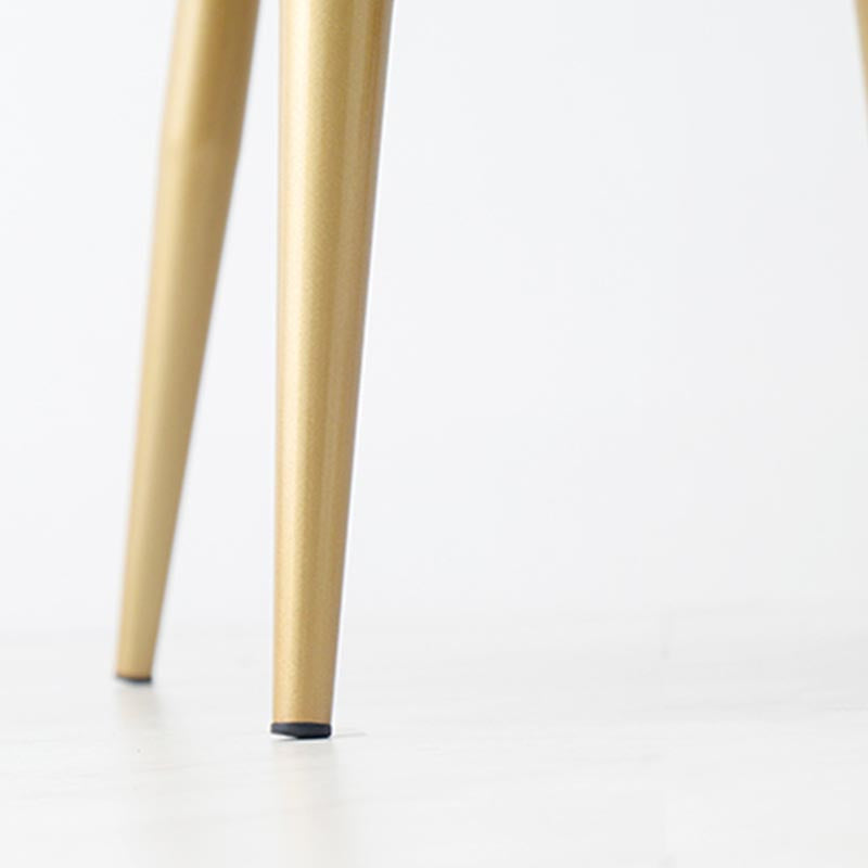 Upholstered Arm Chair Glam Dining Arm Chair with Gold Legs for Home