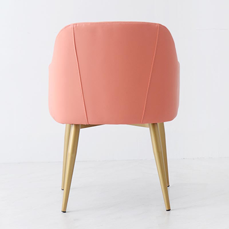 Upholstered Arm Chair Glam Dining Arm Chair with Gold Legs for Home
