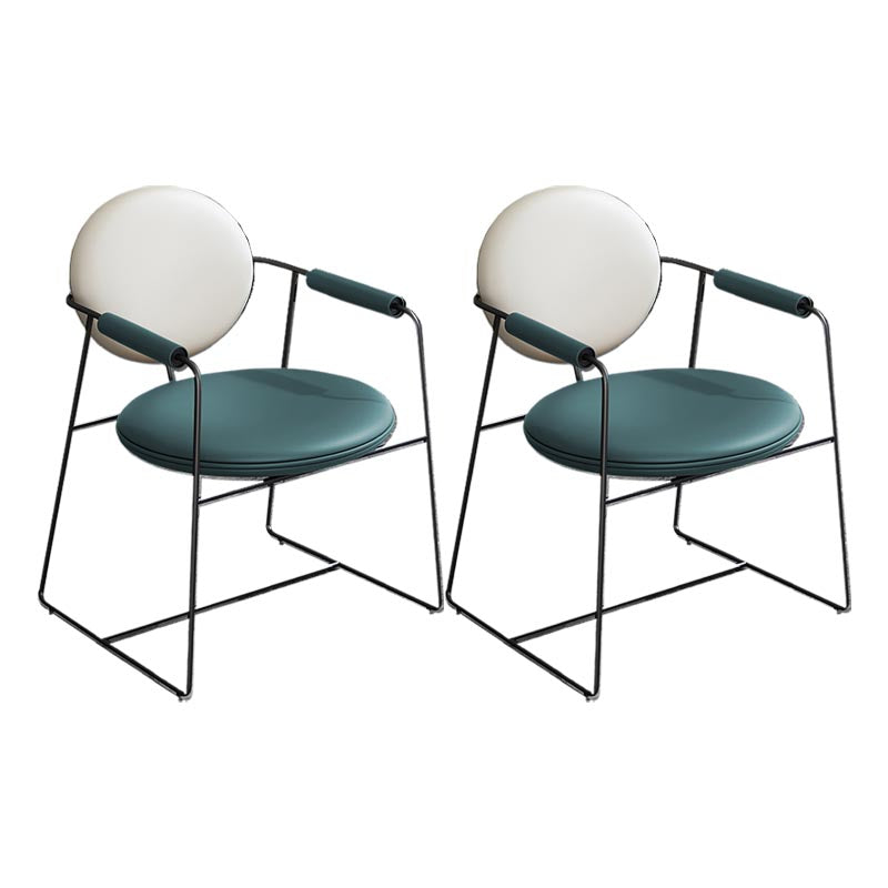 Leather Upholstered Arm Chair King Louis Back Chair for Dining Room