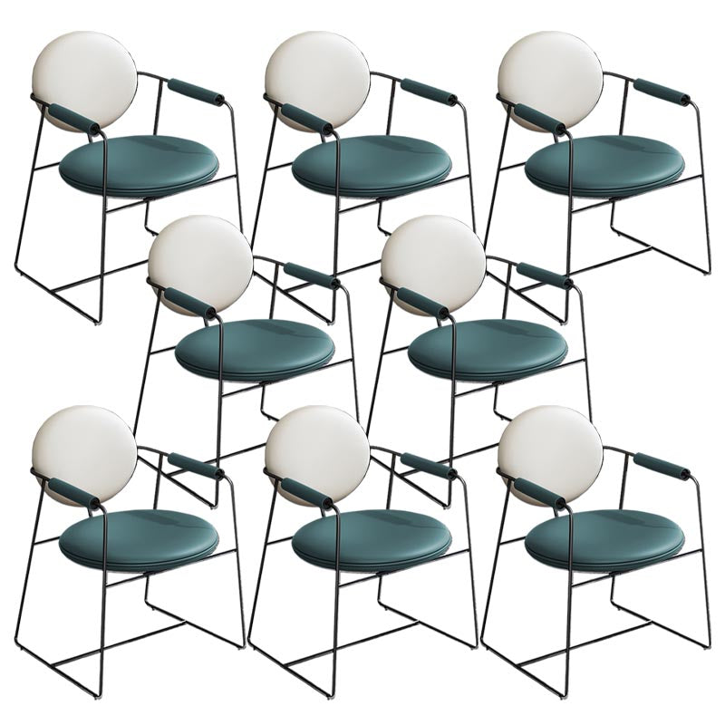 Leather Upholstered Arm Chair King Louis Back Chair for Dining Room