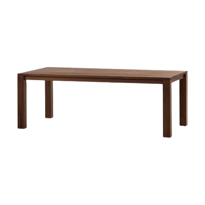 Modern Rectangle Dining Site Table Pine Solid Wood 4 Legs Dining Table in Brown