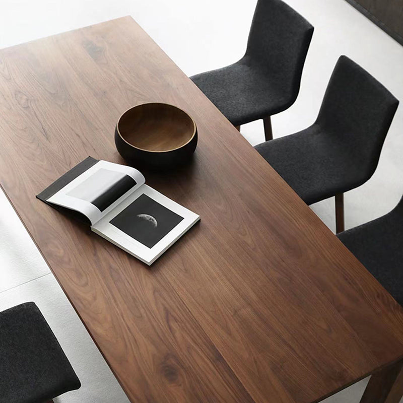 Modern Rectangle Dining Site Table Pine Solid Wood 4 Legs Dining Table in Brown