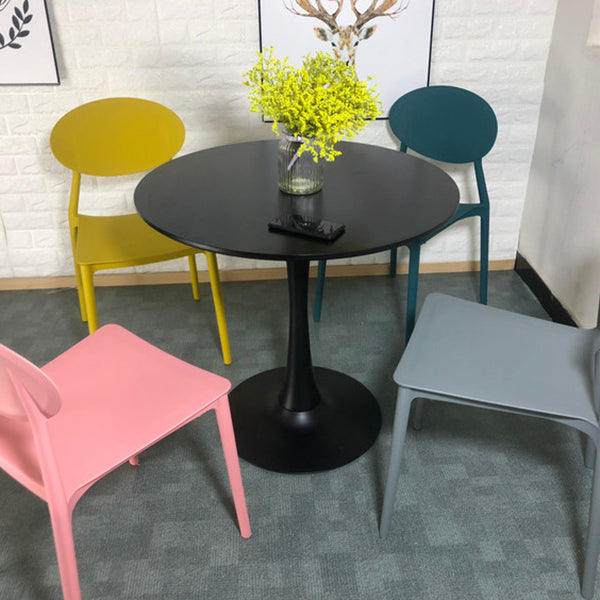 Round Dining Table Modern Tulip Base Fixed Table of Sintered Stone