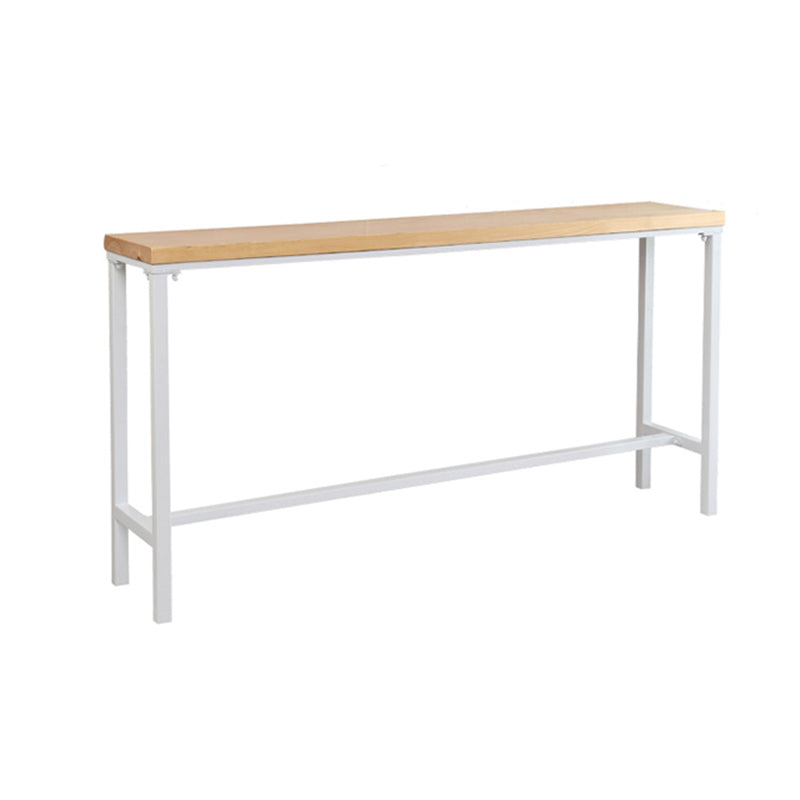 Industrial Rectangle Solid Wood Bar Table Set 1/5/9 Pieces Counter Table with High Stools