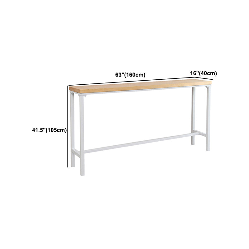 Industrial Rectangle Solid Wood Bar Table Set 1/5/9 Pieces Counter Table with High Stools