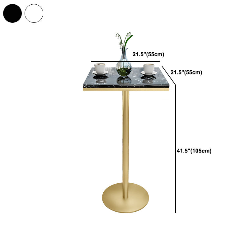 1/2/3 Pieces Glam Iron Bar Table Set Faux Marble Top Bistro Set with Pedestal