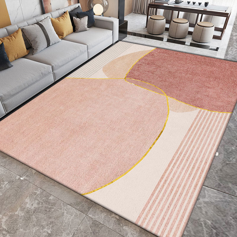 Orange Nordic Rug Polyester Color Piece Area Rug Washable Rug for Sitting Room