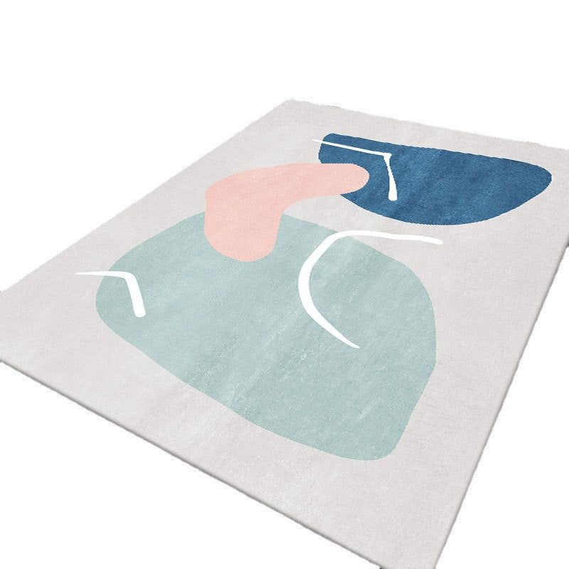 Orange Nordic Rug Polyester Color Piece Area Rug Washable Rug for Sitting Room