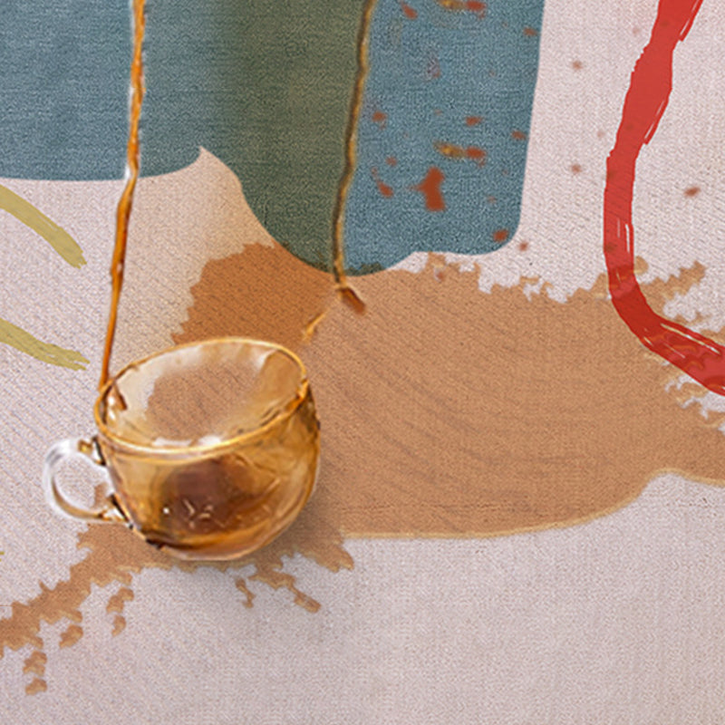 Orange Nordic Rug Polyester Color Piece Area Rug Washable Rug for Sitting Room