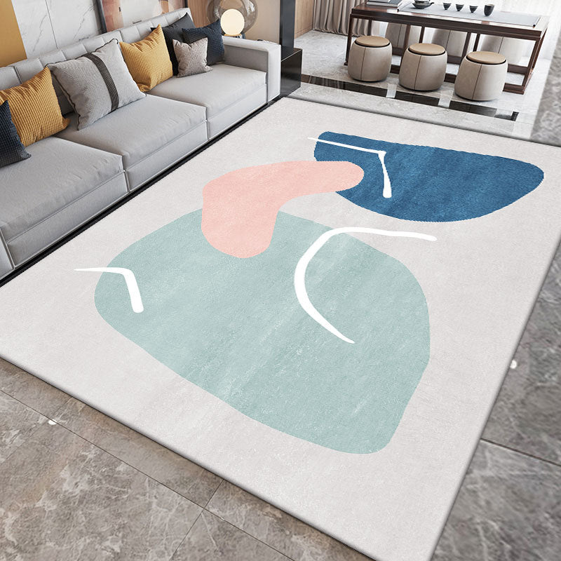 Orange Nordic Rug Polyester Color Piece Area Rug Washable Rug for Sitting Room