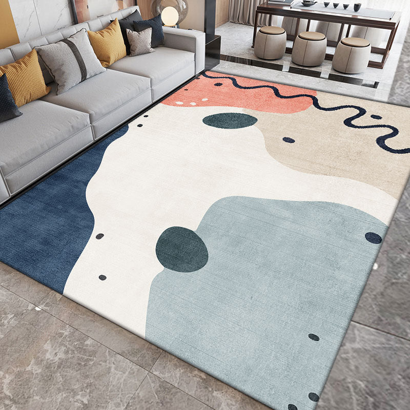 Orange Nordic Rug Polyester Color Piece Area Rug Washable Rug for Sitting Room