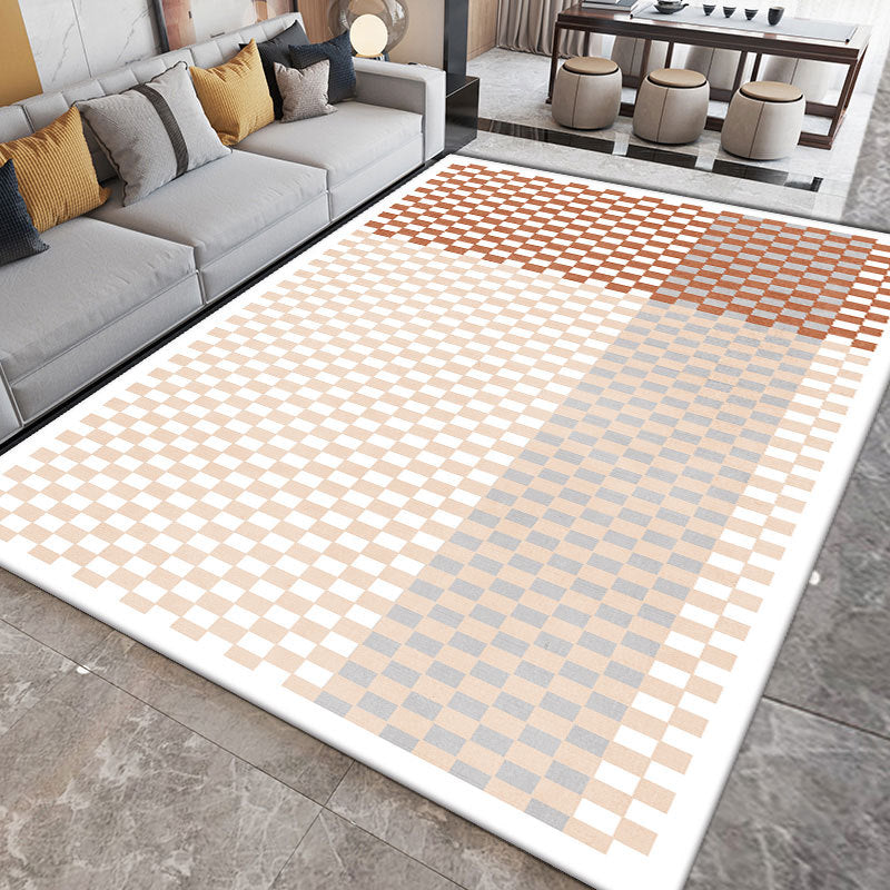 Orange Nordic Rug Polyester Color Piece Area Rug Washable Rug for Sitting Room