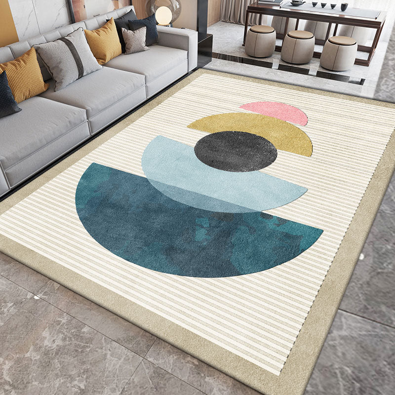 Orange Nordic Rug Polyester Color Piece Area Rug Washable Rug for Sitting Room