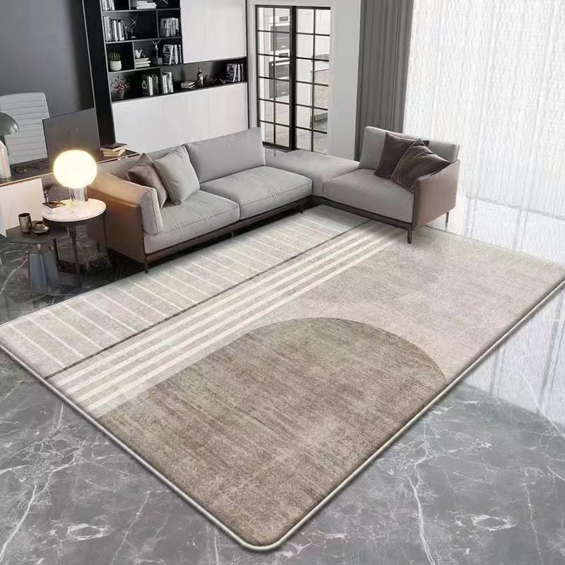 Beige Modern Rug Polyester Geometry Area Rug Washable Rug for Home Decor