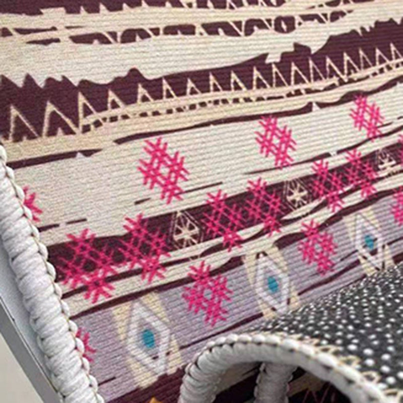 Green Bohemia Rug Polyester Non-Slip Backing Rug Washable Rug for Drawing Room