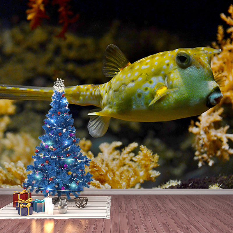 Lifelike Wall Mural Tropical Fish Printed Living Room Wall Mural