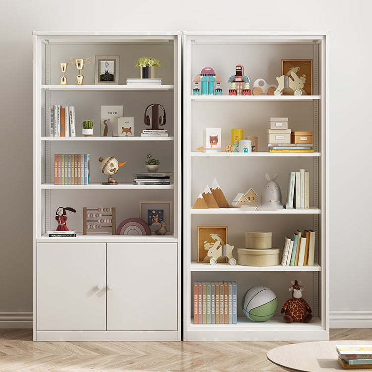 Modern Style Metal Bookshelf White Closed Back Bookcase for Home Office