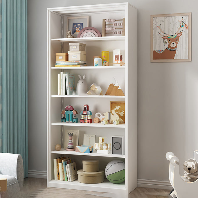 Modern Style Metal Bookshelf White Closed Back Bookcase for Home Office