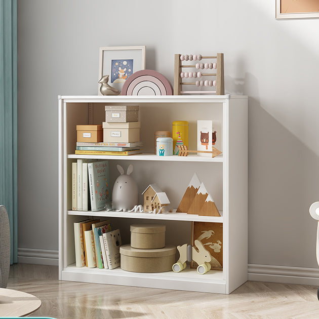 Modern Style Metal Bookshelf White Closed Back Bookcase for Home Office