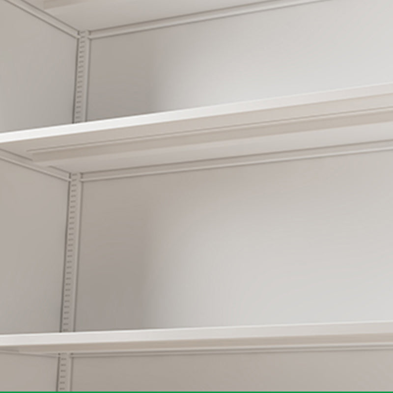 Modern Style Metal Bookshelf White Closed Back Bookcase for Home Office