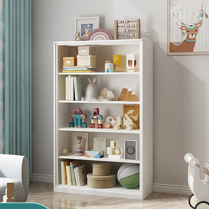Modern Style Metal Bookshelf White Closed Back Bookcase for Home Office