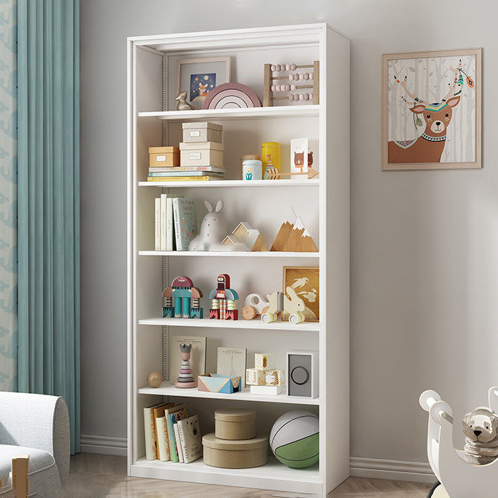 Modern Style Metal Bookshelf White Closed Back Bookcase for Home Office