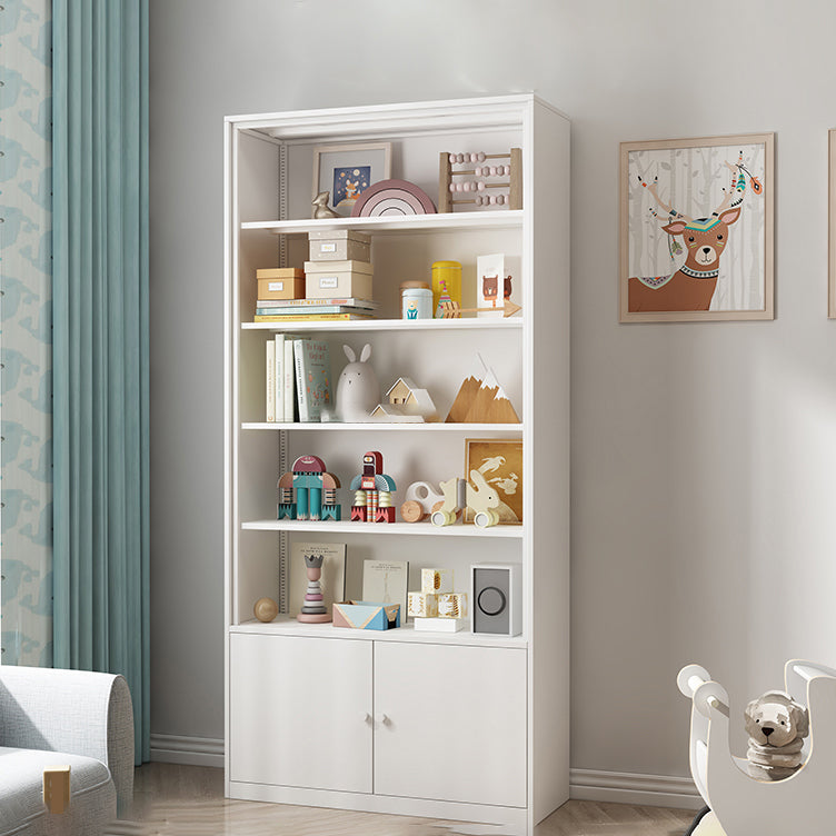 Modern Style Metal Bookshelf White Closed Back Bookcase for Home Office