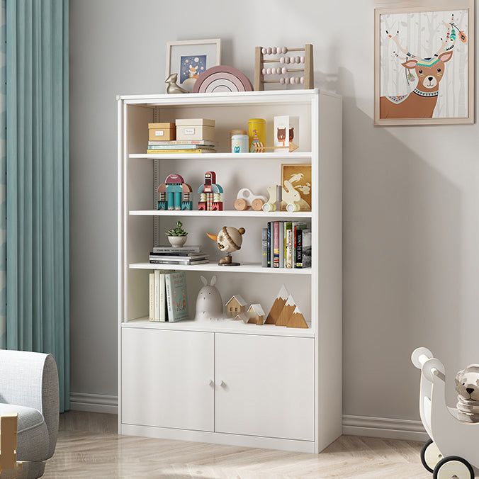 Modern Style Metal Bookshelf White Closed Back Bookcase for Home Office