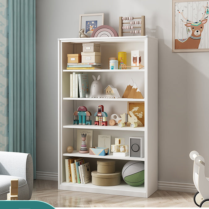 Modern Style Metal Bookshelf White Closed Back Bookcase for Home Office