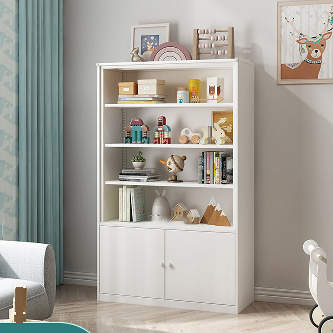 Modern Style Metal Bookshelf White Closed Back Bookcase for Home Office
