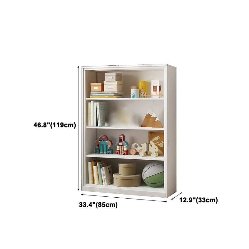 Modern Style Metal Bookshelf White Closed Back Bookcase for Home Office