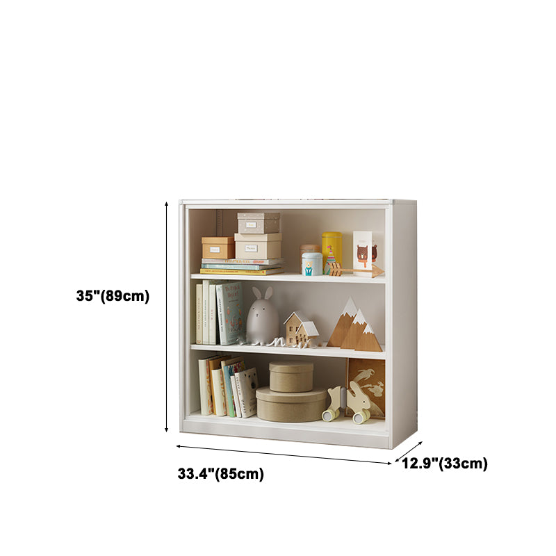 Modern Style Metal Bookshelf White Closed Back Bookcase for Home Office