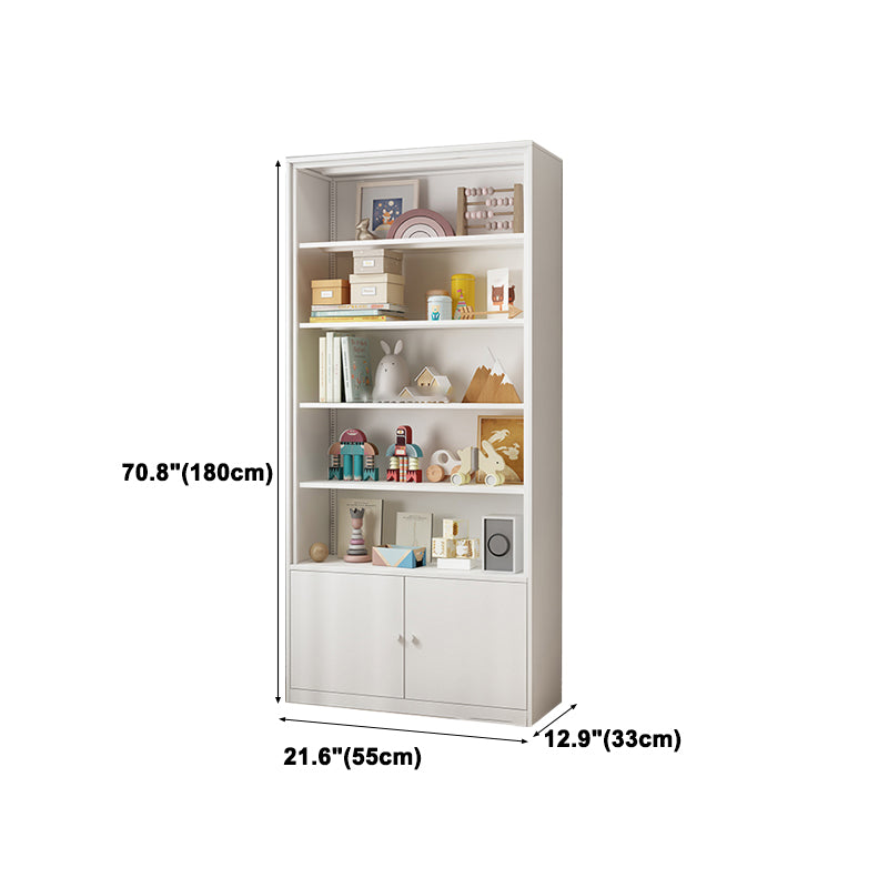 Modern Style Metal Bookshelf White Closed Back Bookcase for Home Office