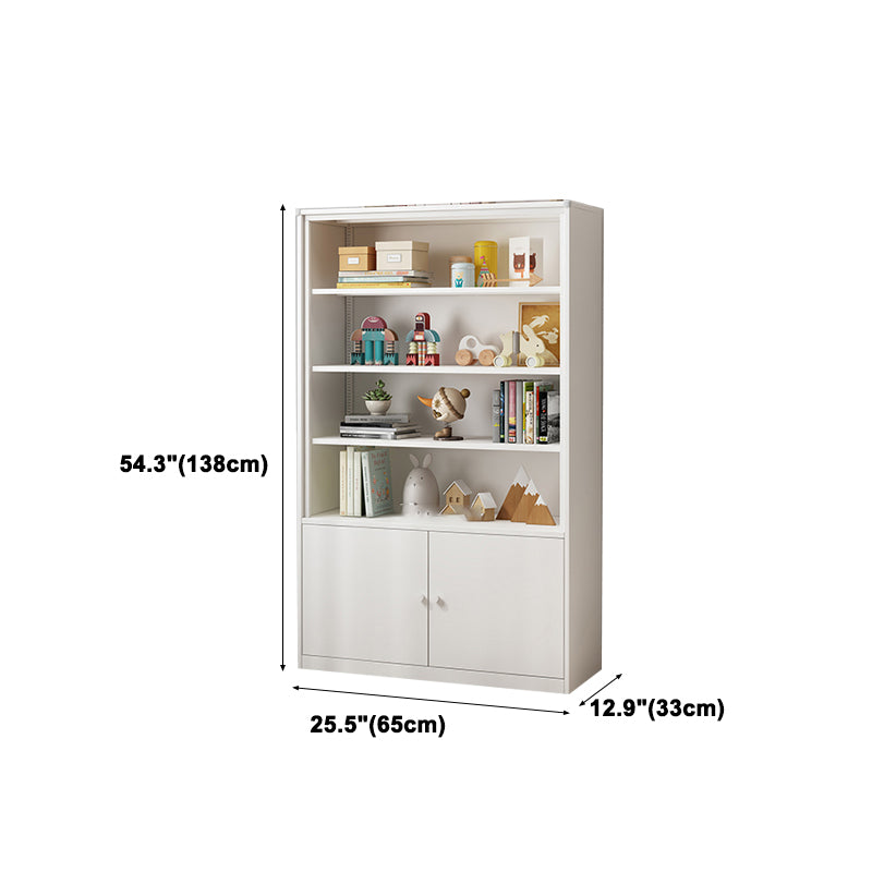 Modern Style Metal Bookshelf White Closed Back Bookcase for Home Office