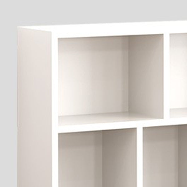 Wood Bookshelf White Contemporary Style Bookcase for Home Office