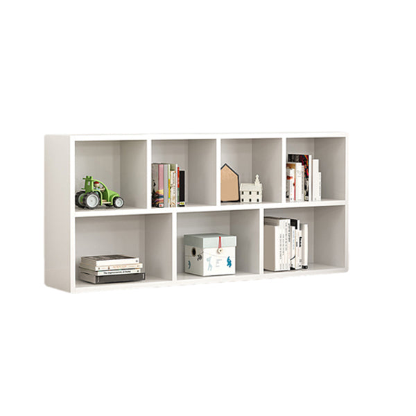 Wood Bookshelf White Contemporary Style Bookcase for Home Office