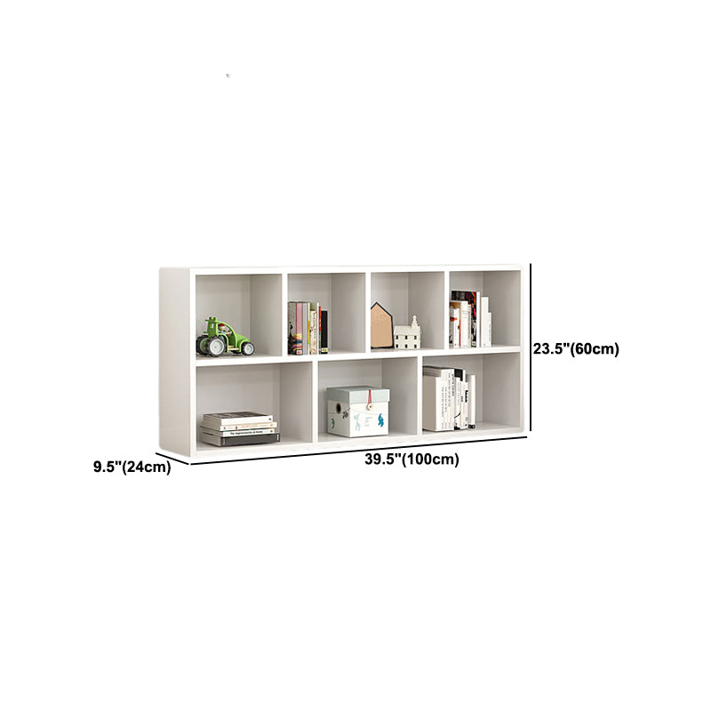 Wood Bookshelf White Contemporary Style Bookcase for Home Office