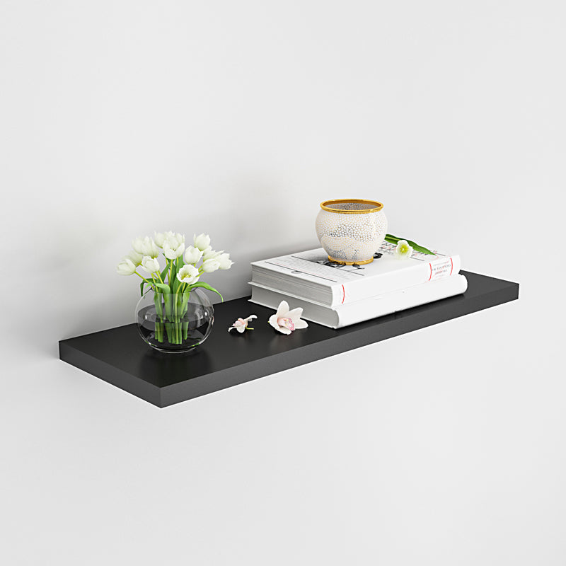 Contemporary Wood Bookshelf Closed Back Wall Mounted Bookcase for Office