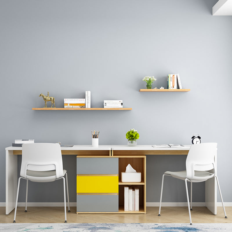 Contemporary Wood Bookshelf Closed Back Wall Mounted Bookcase for Office