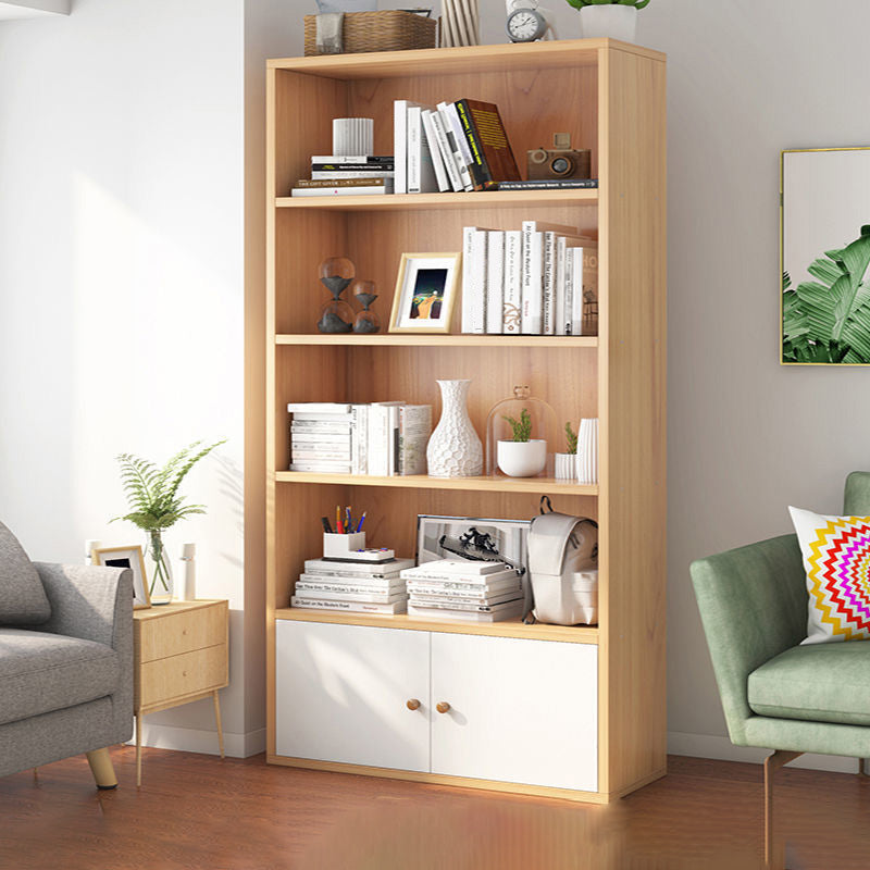 Modern Home Wood Bookcase 24"W Standard Book Shelf With Doors