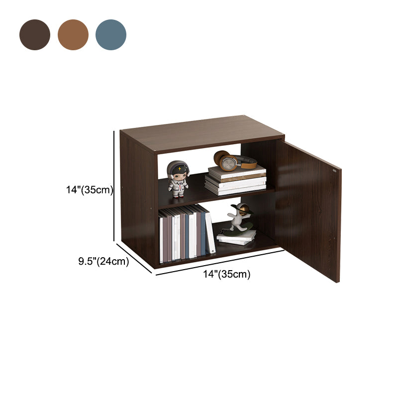 Contemporary Engineer Wood Bookshelf Open Back Bookcase,13.8"L x 9.4"W x 13.8"H